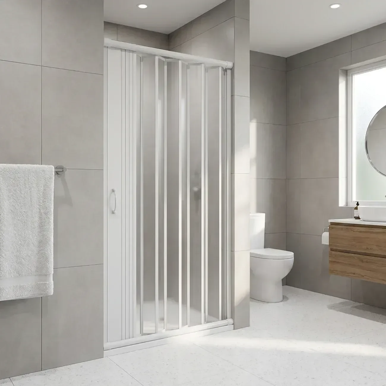Ver imagem 1 de Box para Banheiro Sanfonado 185x145cm PVC Branco