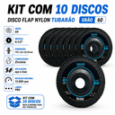Ver imagem 2 de Disco Flap 4.1/2 Zirconio Grão 60 G60 Kit 10 Peças Tubarão