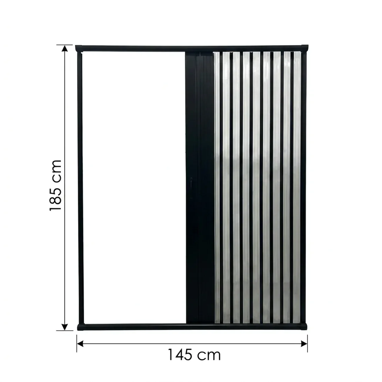 Ver imagem 4 de Box para Banheiro Sanfonado Frontal 185x145cm PVC Preto