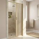 Ver mais imagens de Box para Banheiro de PVC 185x100cm Sanfonado Frontal Bcf Marrom/Bege
