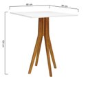 Ver imagem 5 de Mesa Bistrô Sevilha Madeira Maciça e Tampo Quadrado - Amêndoa - Tampo 80x80 Laqueado Branco