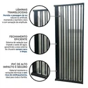 Ver imagem 6 de Box para Banheiro de PVC 185x70cm Sanfonado Frontal Bcf Preto