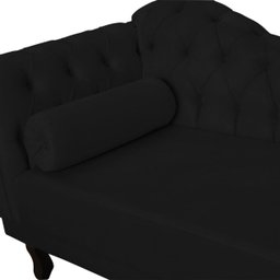 Divã Recamier Sala 150cm em Veludo Capitonê de Luxo Pés Luis Xv - 4