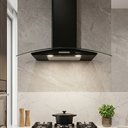 Ver imagem 2 de Coifa de Parede Terim Vidro Curvo Black Duto Slim 90 Cm