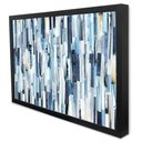 Ver imagem 3 de Quadro Decorativo Abstrato Listras Multicoloridas e Azuladas em Moldura Caixa TaColado Moldura Trad 