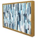 Ver imagem 5 de Quadro Decorativo Abstrato Listras Multicoloridas e Azuladas em Moldura Caixa TaColado Moldura Trad