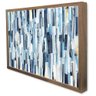 Quadro Decorativo Abstrato Listras Multicoloridas e Azuladas em Moldura Caixa TaColado Moldura Trad  - 4