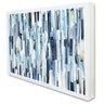 Quadro Decorativo Abstrato Listras Multicoloridas e Azuladas em Moldura Caixa TaColado Moldura Trad  - 2