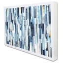 Ver imagem 2 de Quadro Decorativo Abstrato Listras Multicoloridas e Azuladas em Moldura Caixa TaColado Moldura Trad