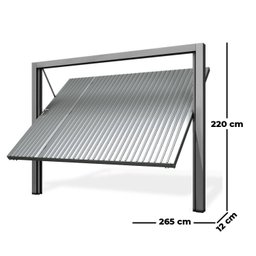 Portão Contrapeso de Aço Galvanizado com Chapa Frisada 220x265 Req:12 - 3