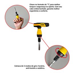 B-tek - Conjunto Chave Bits e Soquetes 48 Pcs com Estojo - 4