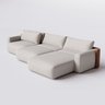 Sofá Ibiza Retrátil com Chaise 3,44m em Linho Brooks Off White - Home Mobily - 2