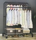 Ver imagem 1 de Arara de Roupas Duplo com Ganchos e Sapateiro Simples New Dy-110H Preto