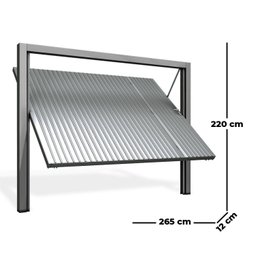 Portão Contrapeso de Aço Galvanizado com Chapa Frisada 220x265 Req:12 - 3