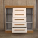 Ver imagem 5 de Cômoda Divino 2 Portas 5 Gavetas 100% Mdf Cinamomo/off White - Panorama Móveis