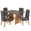 Ver imagem 2 de Mesa de Jantar 4 Lugares Xandria Mel/cinza - Viero Móveis