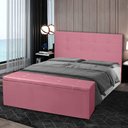 Ver imagem 7 de Kit Cabeceira e Calçadeira Baú Casal 1,40m Berlim Suede Rosa - Pallazio