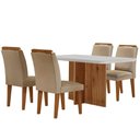 Ver imagem 5 de Sala De Jantar Mesa 120cm Mdf Vidro Canto Copo 4 Cadeiras