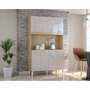 Ver imagem 2 de Armário de Cozinha Completa Cássia com 8 Portas e 1 Gaveta Damasco Off White - Poquema