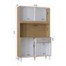 Armário de Cozinha Completa Cássia com 8 Portas e 1 Gaveta Damasco Off White - Poquema - 4