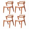 Conjunto com 4 Cadeiras Madeira Maciça com Rattan Natural e Estofada 81,5x53x57cm Verona  - 2