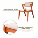 Ver mais imagens de Kit 4 Cadeiras Madeira Maciça, Rattan de Fibra Natural e Estofada Verona Espresso Móveis