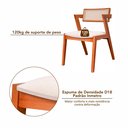 Ver mais imagens de Kit 4 Cadeiras Madeira Maciça, Rattan de Fibra 100% Natural e Estofada Verona Espresso Móveis Champagne/Off White