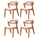 Ver imagem 1 de Kit 4 cadeiras Madeira Maciça, Rattan de Fibra 100% Natural e Estofada Verona Espresso Móveis 