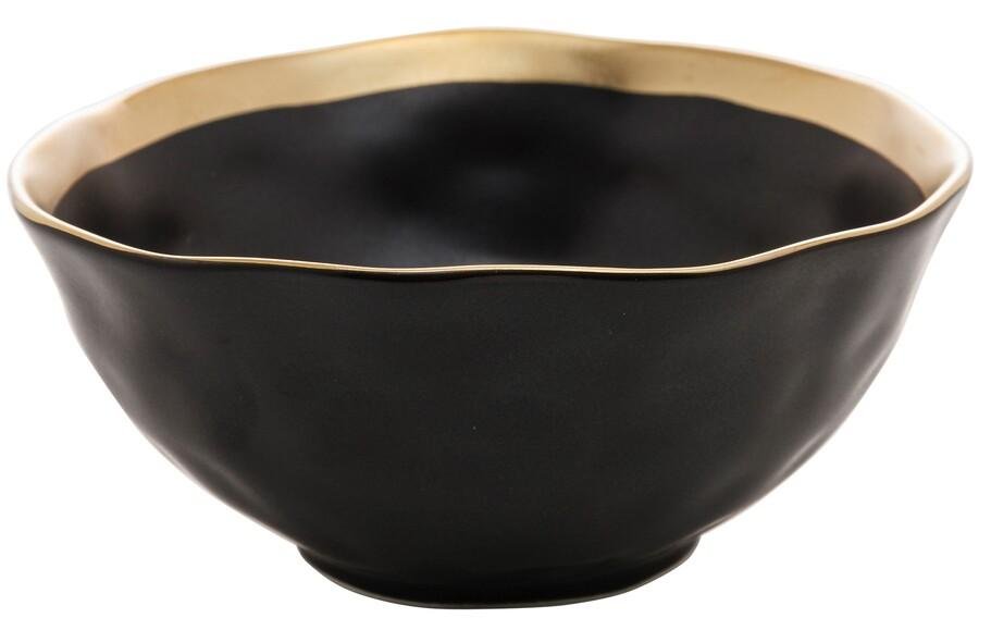 Bowl de Porcelana Preto e Dourado Dubai Wolff - 1