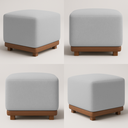 Ver imagem 2 de Kit 2 Puffs Dalilla Bouclé Premium Exclusivos Assento Extra para Sala Quarto Design Moderno