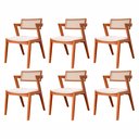 Ver imagem 2 de Kit 6 cadeiras Madeira Maciça, Rattan de Fibra 100% Natural e Estofada Verona Espresso Móveis