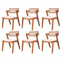 Ver imagem 3 de Kit 6 Cadeiras Madeira Maciça, Rattan de Fibra Natural e Estofada Verona Espresso Móveis
