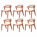 Ver imagem 1 de Kit 6 cadeiras Madeira Maciça, Rattan de Fibra 100% Natural e Estofada Verona Espresso Móveis 
