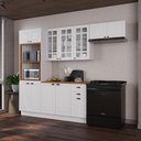Ver imagem 1 de Armário de Cozinha Modulada Compacta Fidelitá Nara 100% MDF 4 Peças 270cm 12 Portas 2 Gavetas com