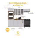 Ver imagem 5 de Armário de Cozinha Modulada Compacta Fidelitá Nara 100% MDF 4 Peças 270cm 12 Portas 2 Gavetas com