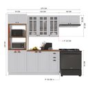 Ver imagem 4 de Armário de Cozinha Modulada Compacta Fidelitá Nara 100% MDF 4 Peças 270cm 12 Portas 2 Gavetas com