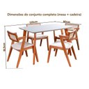 Ver imagem 7 de Conjunto Mesa e 4 Cadeiras Madeira Maciça, Tampo Off White, Rattan Natural e Assento Estofado Verona