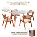 Ver imagem 2 de Conjunto Mesa Verona Tampo Off White com 4 Cadeiras Madeira Maciça, Estofada e Rattan de Fibra 100%