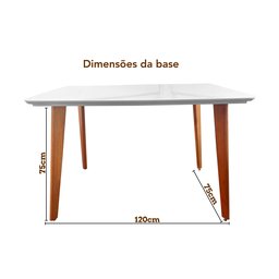Conjunto Mesa Verona Tampo Off White com 4 Cadeiras em Madeira Maciça, Estofada e Rattan de Fibra 100% Natural Verona Authentic - 9