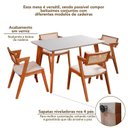 Ver imagem 5 de Conjunto Mesa e 4 Cadeiras Madeira Maciça, Tampo Off White, Rattan Natural e Assento Estofado Verona