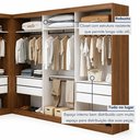Ver mais imagens de Closet Casal sem Portas 8 Gavetas Paris Duo Premium Yescasa Marrom/Freijó