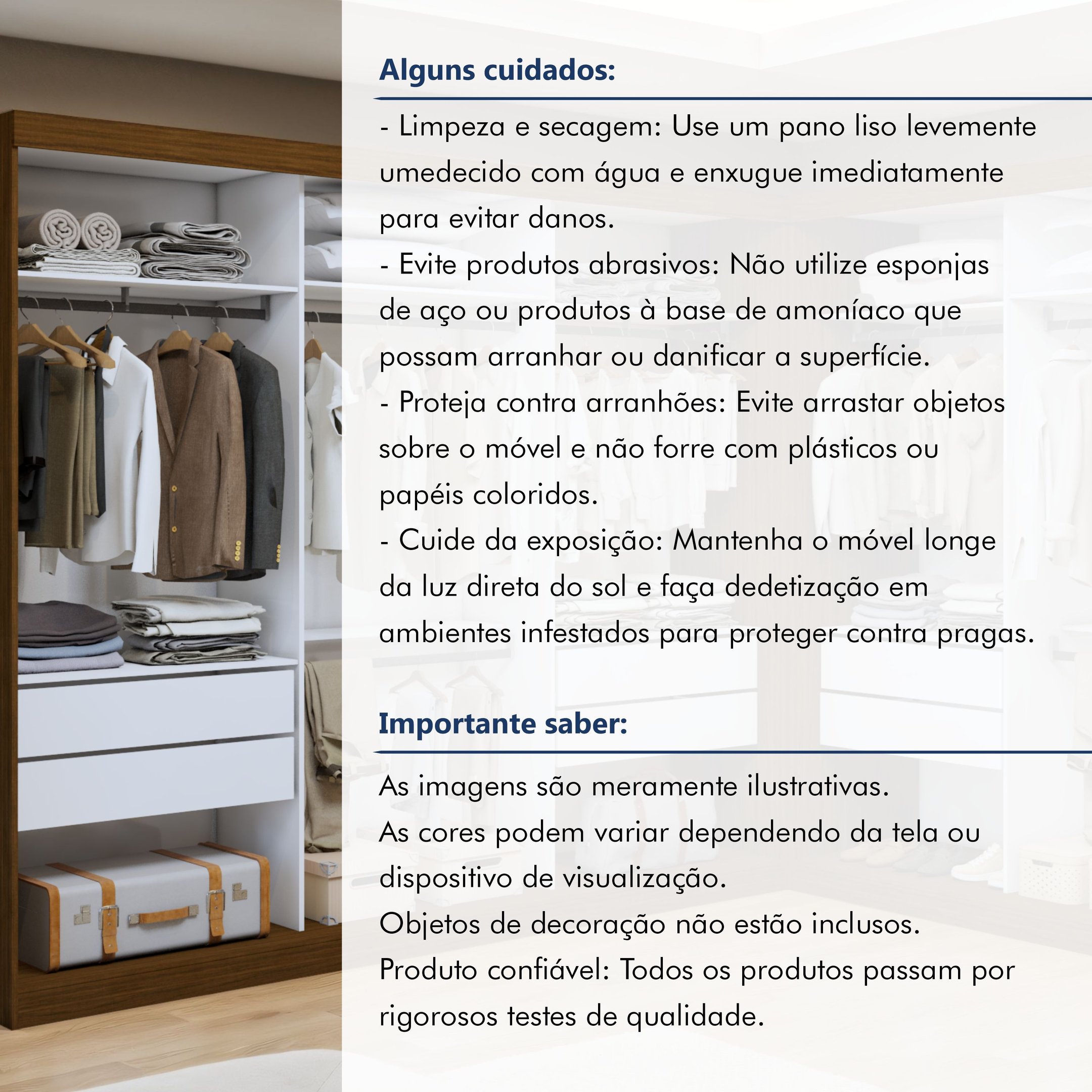 Closet Casal sem Portas 8 Gavetas Paris Duo Premium | MadeiraMadeira