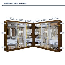 Closet Casal sem Portas 8 Gavetas Paris Duo Premium - 4