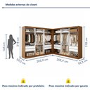Ver imagem 3 de Closet Casal sem Portas 8 Gavetas Paris Duo Premium Yescasa Marrom/Freijó