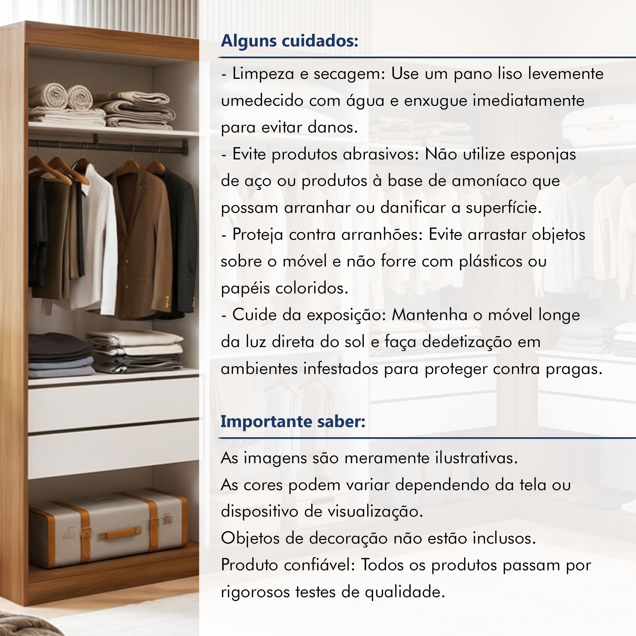 Closet Casal sem Portas 8 Gavetas Paris Duo Premium Yescasa