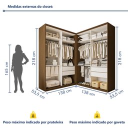 Closet Casal sem Portas 4 Gavetas Júlia Duo - 8