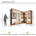 Ver mais imagens de Conjunto Closet Casal sem Portas 2 Módulos 6 Gavetas França Yescasa