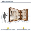 Ver imagem 3 de Conjunto Closet Casal sem Portas 2 Módulos 6 Gavetas França Yescasa