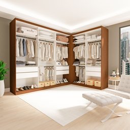 Conjunto Closet Casal sem Portas 2 Módulos 6 Gavetas França - 1