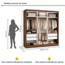 Ver imagem 3 de Closet Casal sem Portas 4 Gavetas Paris Yescasa Marrom/Freijó